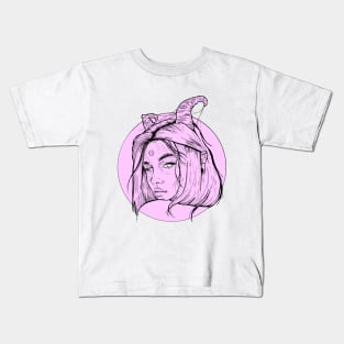 Horned Girl Kids T-Shirt